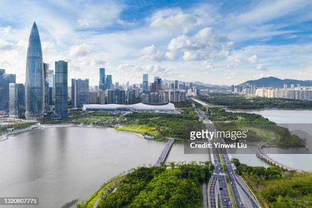 shenzhen talent park cityscape - shenzhen stock pictures, royalty-free photos & images