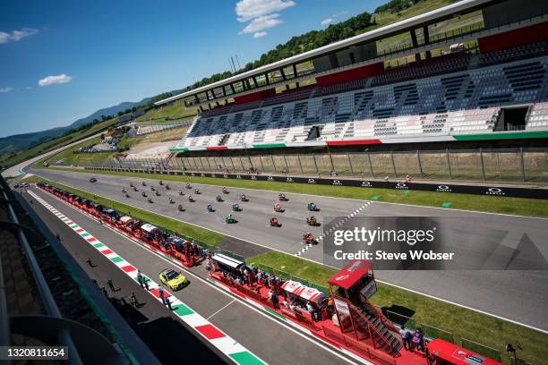 Moto2 race start during the Gran Premio d'Italia Oakley at Mugello Circuit on May 30, 2021 in Scarperia, Italy.