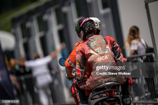 Francesco Bagnaia of Italy and Ducati Lenovo Team on his way back to his garage after a crash during the Gran Premio d'Italia Oakley at Mugello...