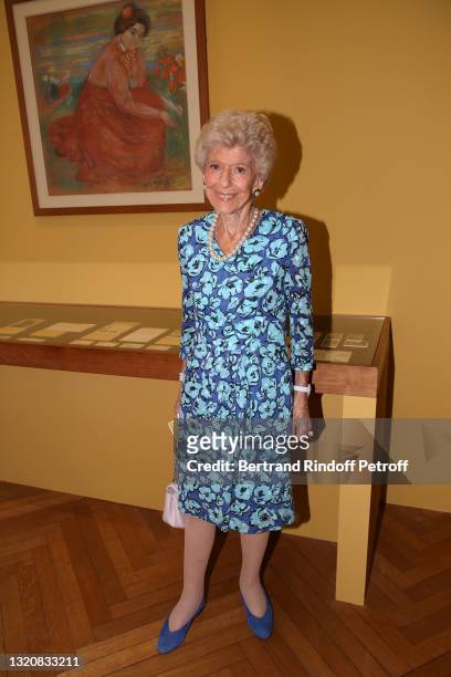 Permanent Secretary of the French Academy, Helene Carrere d'Encausse attends the "Augustin Rouart - La Peinture en Héritage / The Heritage of...