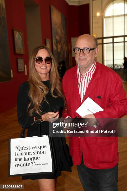 French Academician Marc Lambron and his companion Delphine Marang - Alexandre attend the "Augustin Rouart - La Peinture en Héritage / The Heritage of...