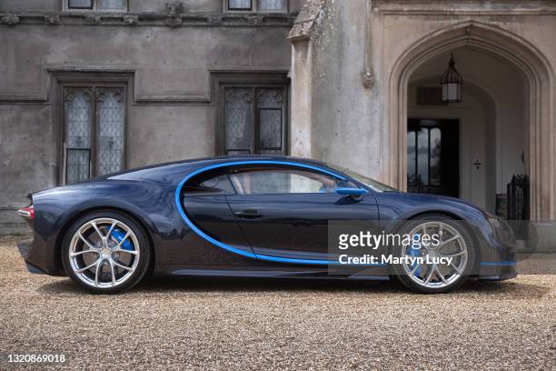 The Bugatti Chiron at Knebworth House, hertfordshire. The Bugatti was attending a promo photoshoot for Petrolheadonism Live, an up coming car show at...