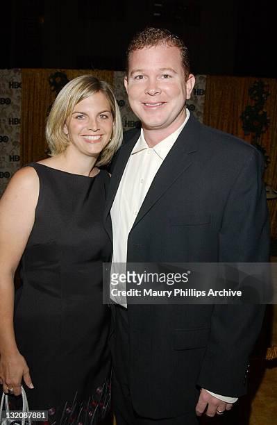 Pete Jones & wife Jenny during 54th Annual Primetime Emmy Awards - HBO After-Party at Spago at Spago Restaurant in Beverly Hills, California, United...