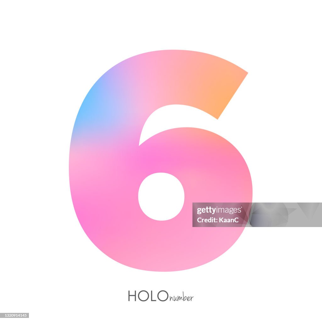 Holo Numbers Holographic Number Template Stock Illustration High-Res Vector Graphic ...