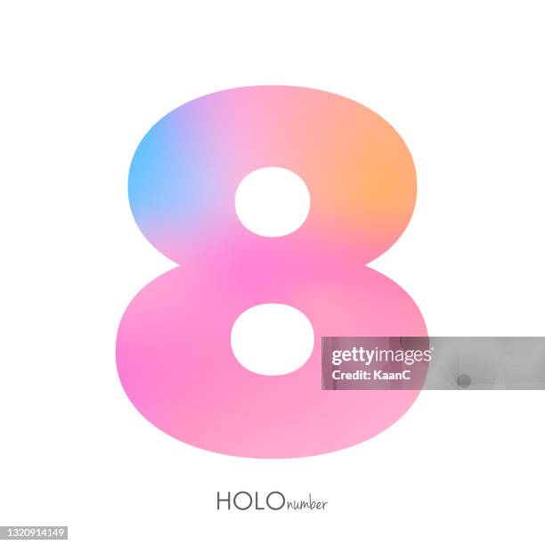 holographische zahlenvorlage stock-illustration - number 8 stock-grafiken, -clipart, -cartoons und -symbole