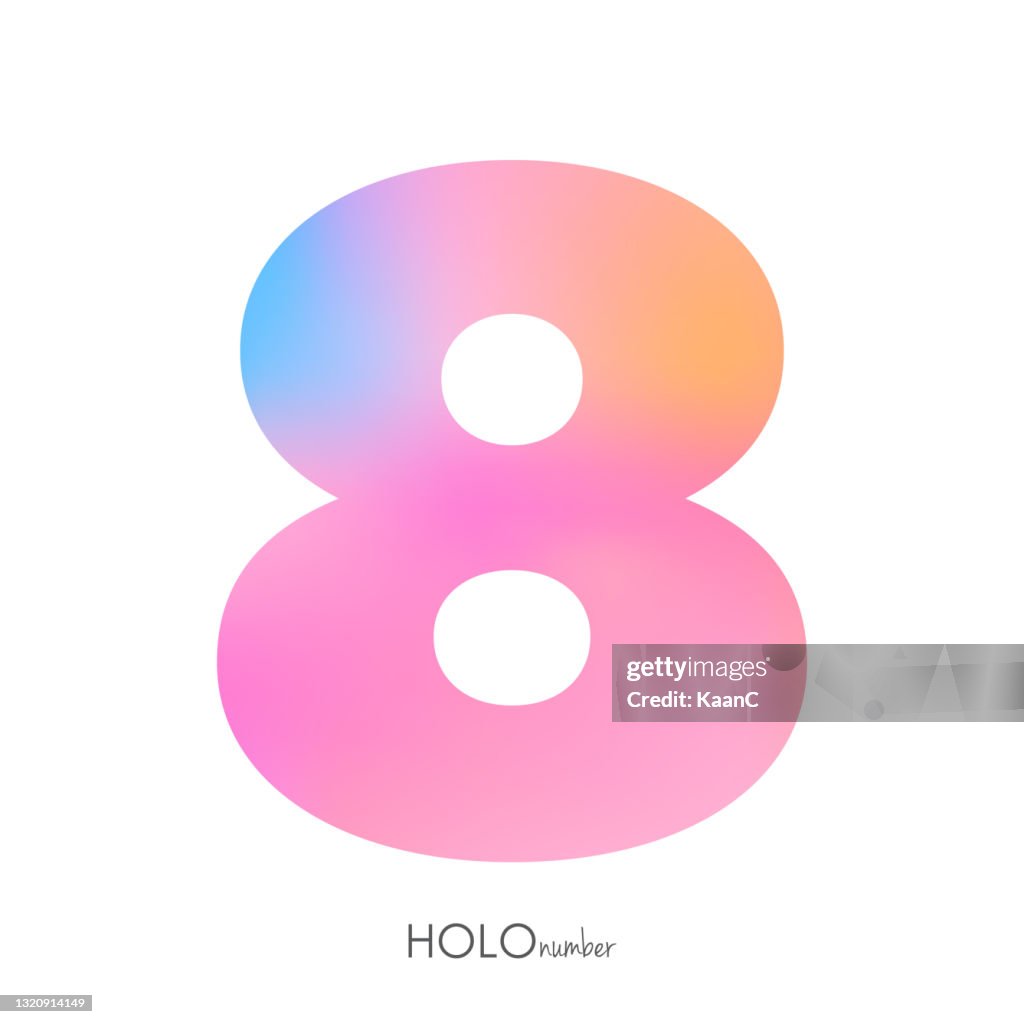 Holo Numbers Holographic Number Template Stock Illustration High-Res Vector Graphic ...