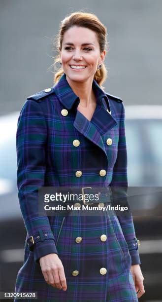 Catherine, Duchess of Cambridge hosts a drive-in cinema screening of Disney's 'Cruella' for Scottish NHS workers at The Palace of Holyroodhouse on...