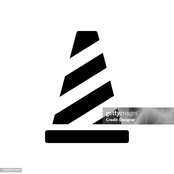 cone icon, vector symbol illustration. - construction inspector stock illustrations