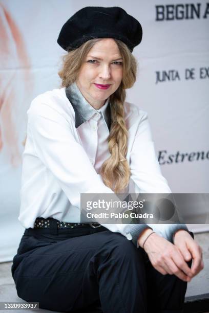Spanish singer Christina Rosenvinge attends 'Karen' photocall at Sala Equis on May 31, 2021 in Madrid, Spain.