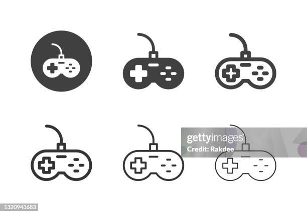 game controller icons - multi series - gaming station stock illustrations