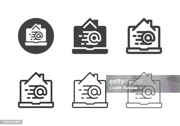 email from home icons - multi series - fast form stock illustrations