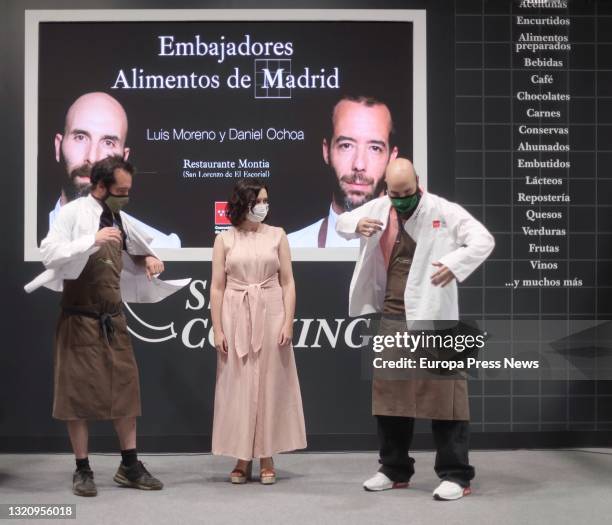 The acting president of the Community of Madrid, Isabel Diaz Ayuso, during the presentation of Daniel Ochoa and Luis Moreno -chefs of the restaurant...