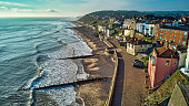 Aerial view of the town of Cromer, Cromer, Norfolk, England, Britain