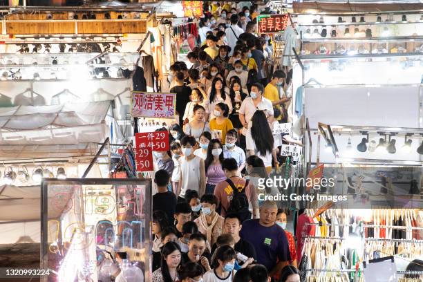 General view of a night market on May 31, 2021 in Wuhan, China. There is renewed interest in how COVID-19 first emerged after U.S. President Joe...