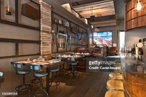 interior of hipster bar in downtown reykjavik - reykjavik county stock pictures, royalty-free photos & images
