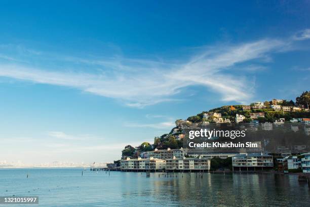 luxury villas at sausalito - sausalito stock pictures, royalty-free photos & images