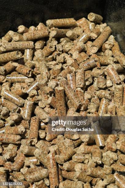 pellets for a bbq smoker type grill - bbq smoker stock pictures, royalty-free photos & images