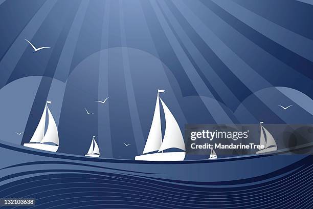 sailing abstract - regatta stock illustrations