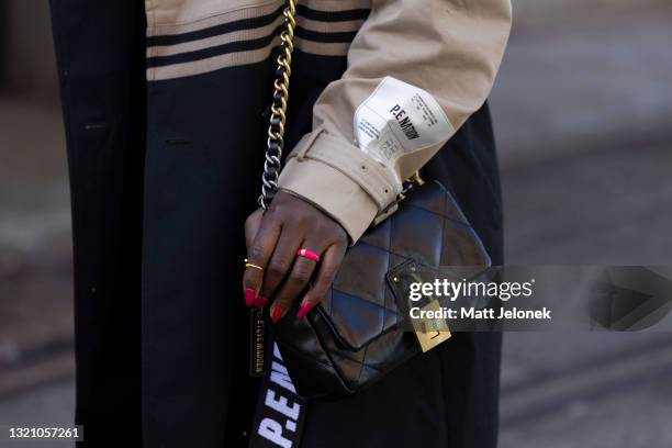 Kishama Meridian wears a Zara jacket and pant with Louis Vuitton News  Photo - Getty Images