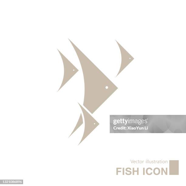 vector drawn fish icon. - aquarium stock illustrations