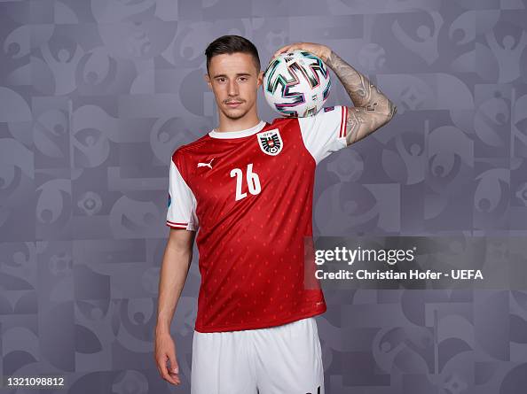 Marco Friedl of Austria poses during the official UEFA Euro 2020 ...