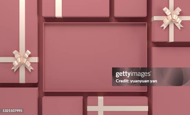 3d rendering product background - caja de regalo fotografías e imágenes de stock