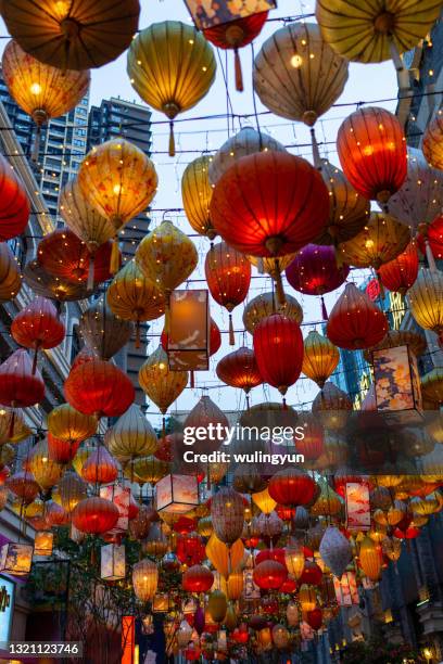 lanterns decoration in street - 中国 提灯 ストックフォトと画像