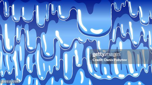 hand-drawn vector illustration - slime flowing down. - syrup splash stock illustrations
