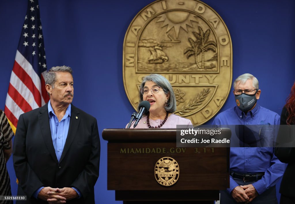 Miami Officials Officials Hold News Conference On Hurricane Preparedness At The County's Emergency Operations Center