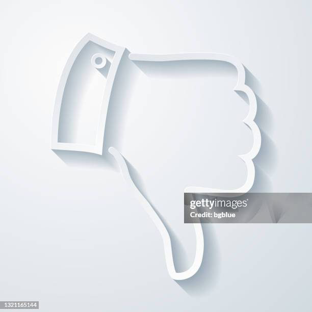 thumb down. icon with paper cut effect on blank background - white instagram logo stock illustrations