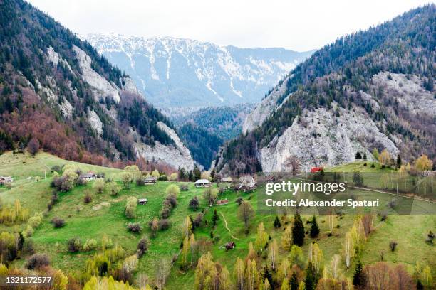 magura village surrounded by carpathian mountains, transylvania, romania - romania stock pictures, royalty-free photos & images