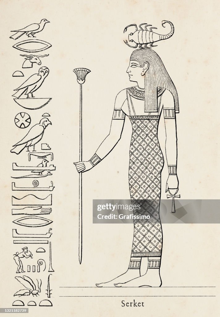 Oude Egyptische hiëroglief van Serket godin van vruchtbaarheid