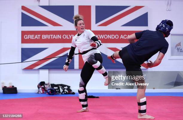 Jade Jones of Great Britain in action during a training session ahead of the official announcement of the Taekwondo team selected to Team GB for the...