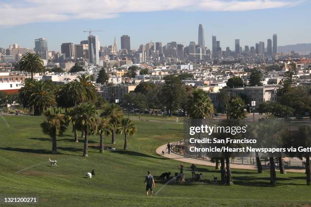 Overview of mid morning sun seen over Dolores Park on Wednesday, September 25 in San Francisco, Calif.