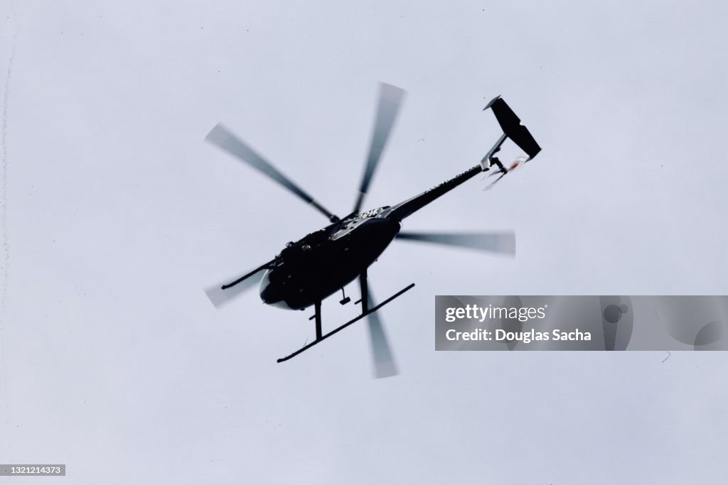 Low angle view of a Helicopter in flight