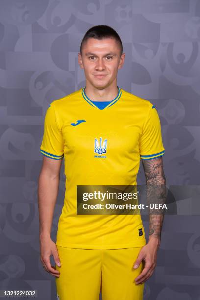 Oleksandr Zubkov of Ukraine poses during the official UEFA Euro 2020 media access day on May 31, 2021 in Kharkov, Ukraine.