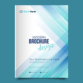 Brochure template layout, Blue cover design, business annual report, flyer, magazine