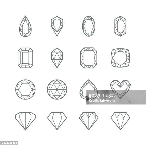 gem vector icons - ruby isolated stock illustrations