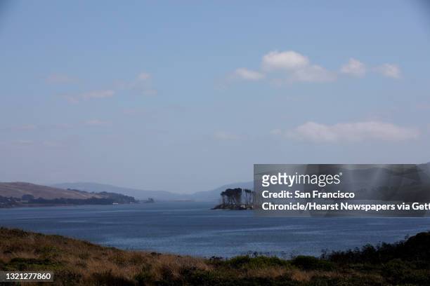 Hog Island is seen from Tom's Point in Tomales Bay, Calif., on Thursday, August 29, 2019. The Coast Miwok and Southern Pomo Indians of Marin County...