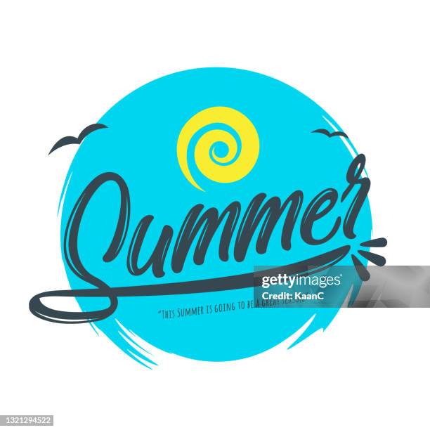 lettering composition of summer vacation stock illustration - words stock illustrations