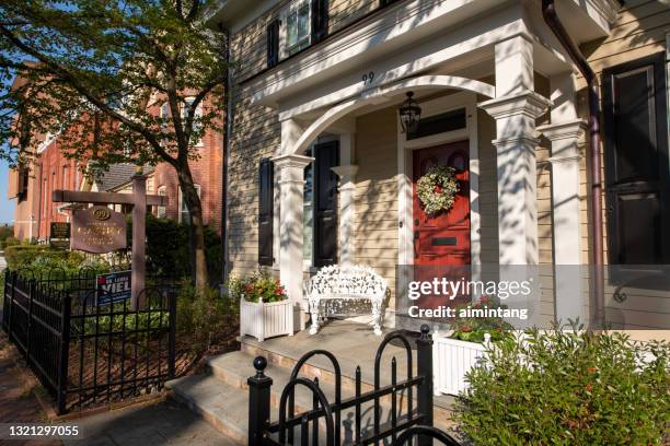 facade of historic building of an attorney office in downtown doylestown - doylestown stock pictures, royalty-free photos & images