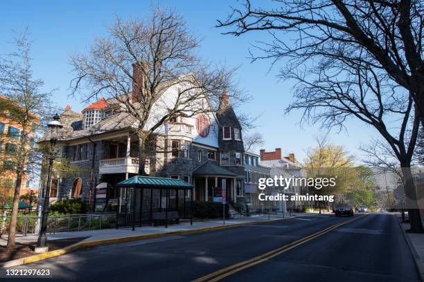 historic houses in downtown doylestown - doylestown pa stock pictures, royalty-free photos & images