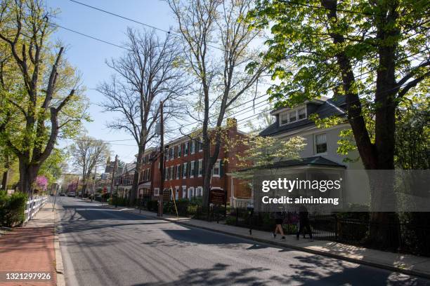 street view in downtown doylestown - pennsylvania house stock pictures, royalty-free photos & images