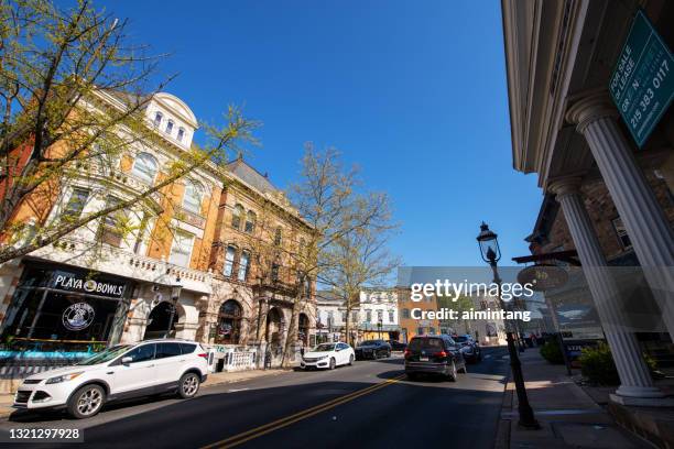 street view in downtown doylestown - doylestown pa stock pictures, royalty-free photos & images