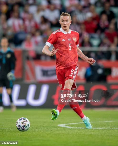 Andrey Semenov of Russia in action during the international friendly match between Poland and Russia at the Municipal Stadium on June 01, 2021 in...
