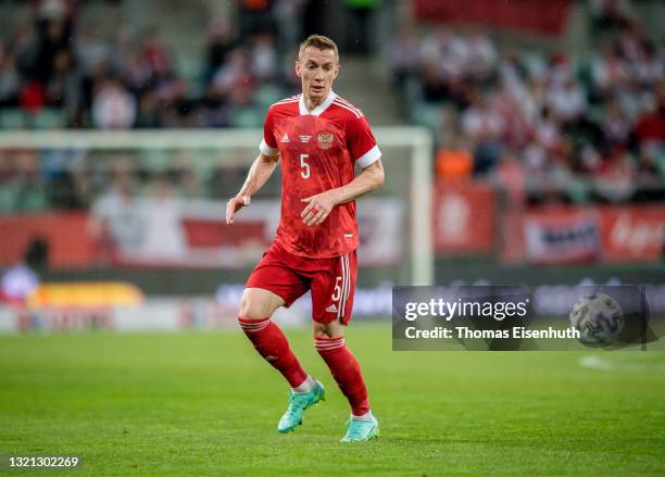 Andrey Semenov of Russia in action during the international friendly match between Poland and Russia at the Municipal Stadium on June 01, 2021 in...