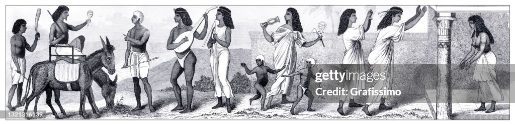Ancient egyptian ceremony with musicians