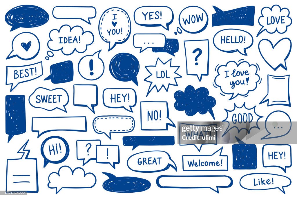 Hand-drawn speech bubbles