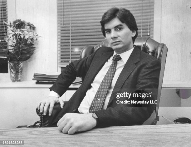 Michael Franzese, son of organized crime figure Sonny Franzese, in a Manhattan office, on January 29, 1985.