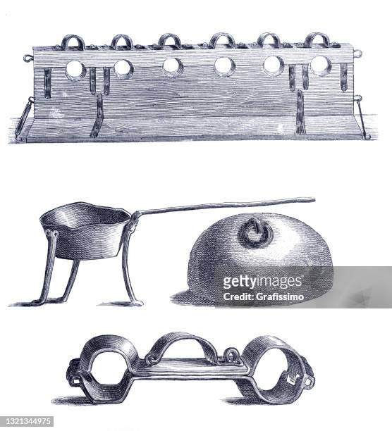 illustrations, cliparts, dessins animés et icônes de instruments de torture pour l’inquisition 14ème siècle - instrument of torture